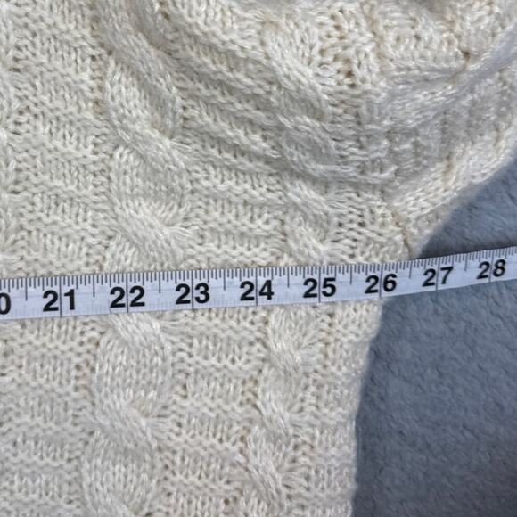 POL Women’s Cream Cable Knit Sweater Oversized Relaxed Fit Size M Boho Preppy - Picture 4 of 9